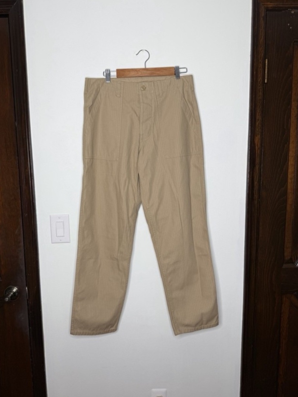 Nike Life Fatigue Pants Parachute Beige FV5533-297 Herringbone Twill Mens Sz 32